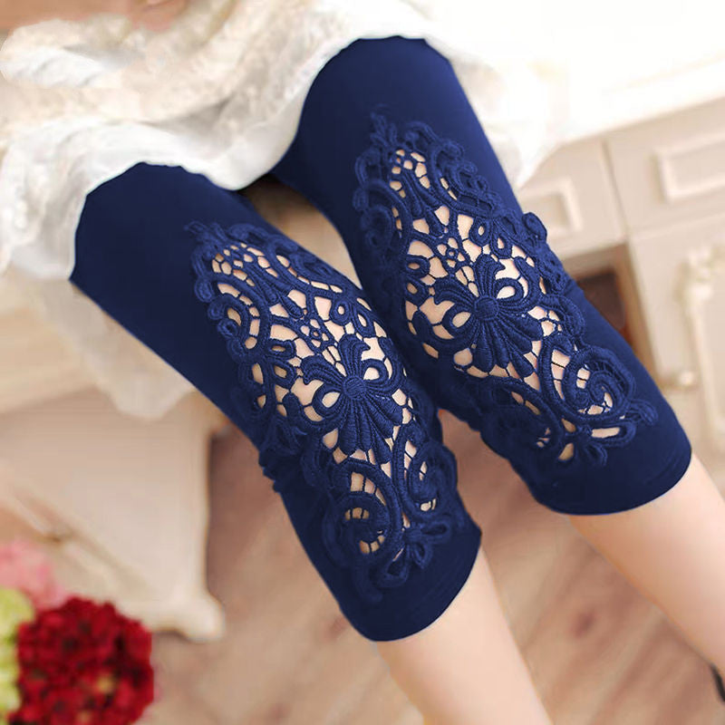 Women's Stretch Slim Fit Slim Hollow Lace Leggings