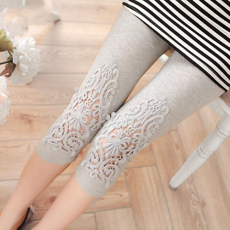Women's Stretch Slim Fit Slim Hollow Lace Leggings