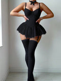 Retro Pure Style Sexy Deep V-neck Lace Dress Sexy Lingerie