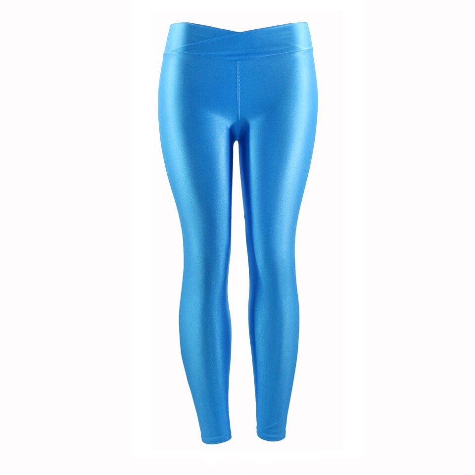 Summer New Low Waist Stretch slim gloss trousers thin candy color nine-point underpants for women wearing fluorescent pants