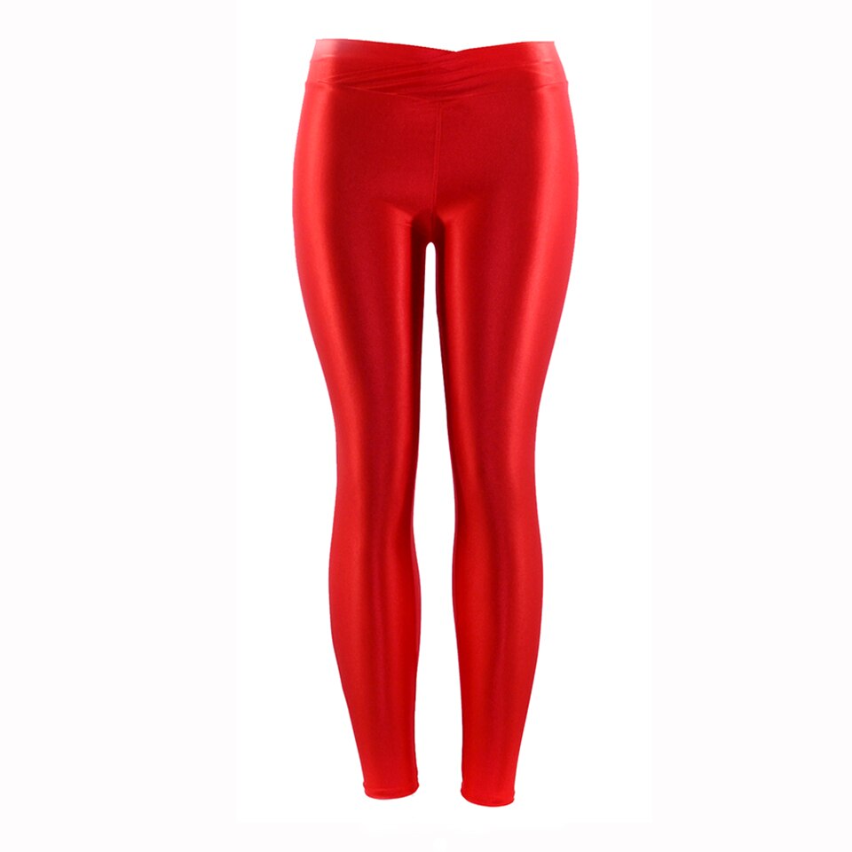 Summer New Low Waist Stretch slim gloss trousers thin candy color nine-point underpants for women wearing fluorescent pants