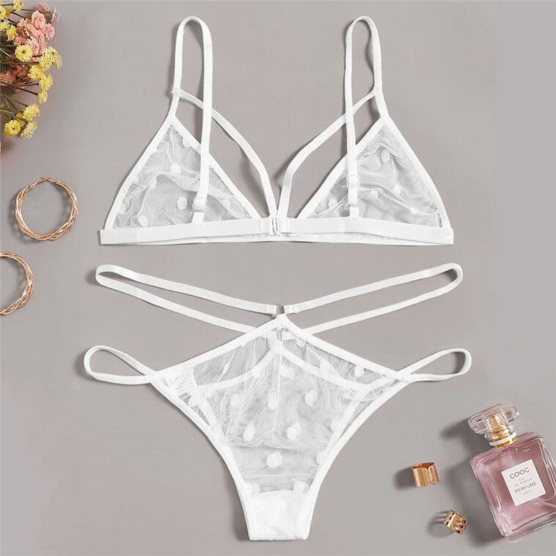 European And American Erotic Lingerie Sexy See-Through Underwear Two-Piece Suit