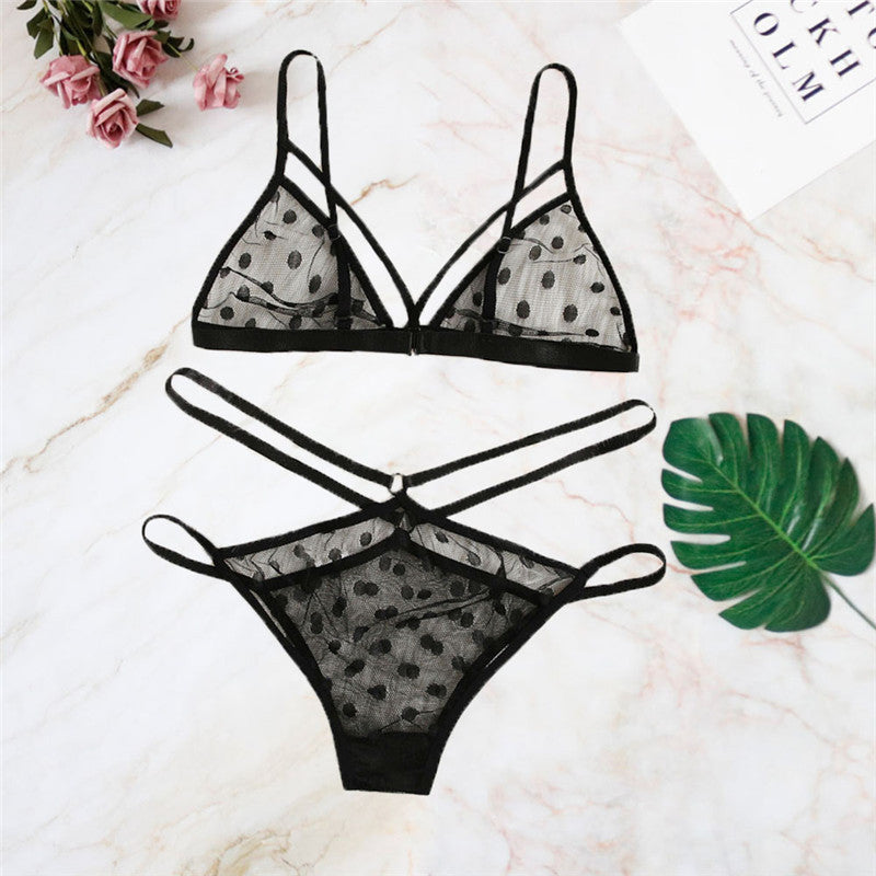 European And American Erotic Lingerie Sexy See-Through Underwear Two-Piece Suit