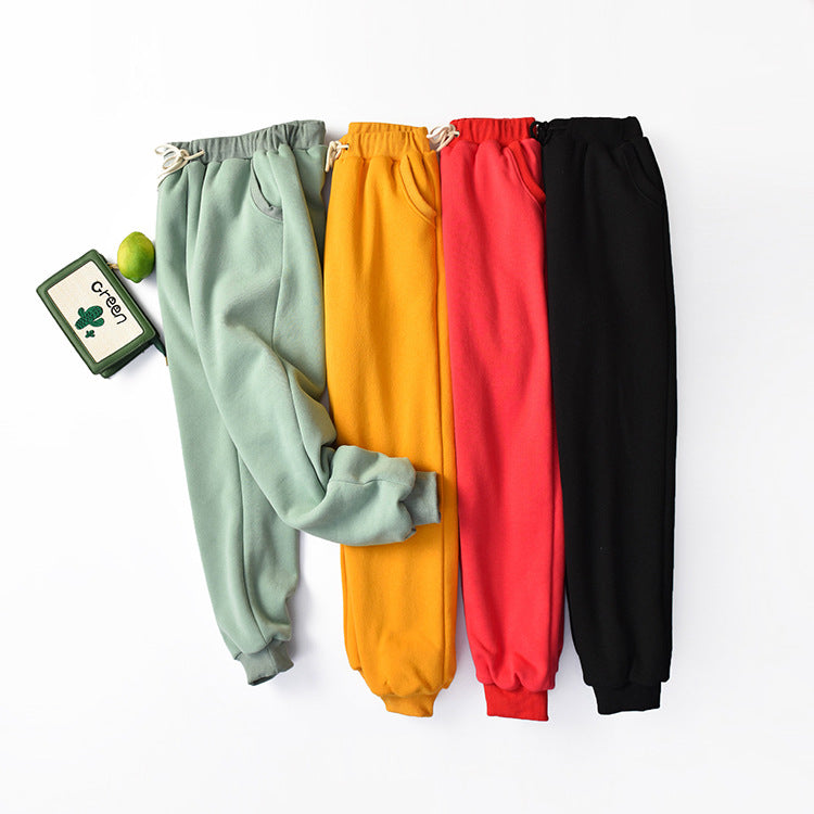 Large Size High Waist Loose Sports and Leisure Plus Fat Lamb Wool Trousers