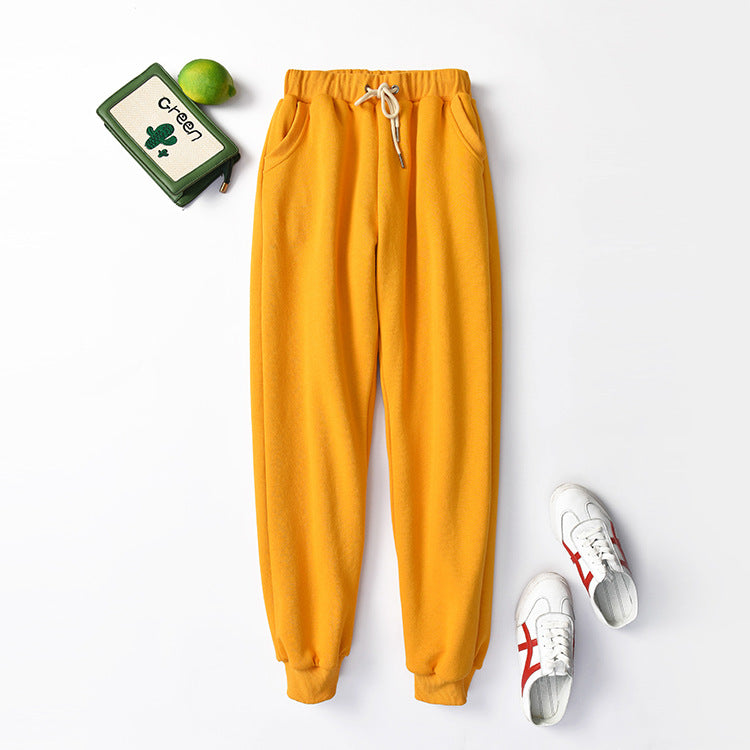 Large Size High Waist Loose Sports and Leisure Plus Fat Lamb Wool Trousers