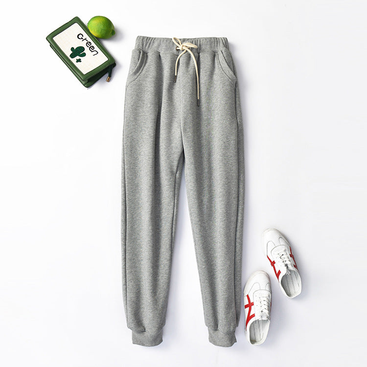 Large Size High Waist Loose Sports and Leisure Plus Fat Lamb Wool Trousers