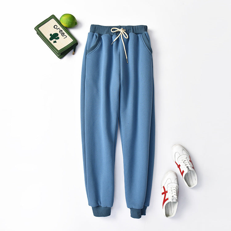 Large Size High Waist Loose Sports and Leisure Plus Fat Lamb Wool Trousers