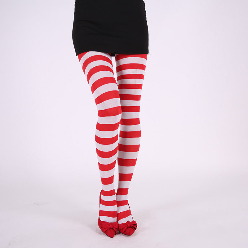 Party Costume Props Striped Pantyhose Halloween Christmas Pantyhose Stockings