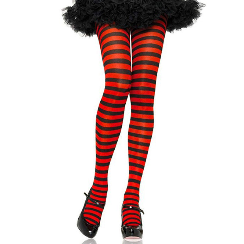 Party Costume Props Striped Pantyhose Halloween Christmas Pantyhose Stockings