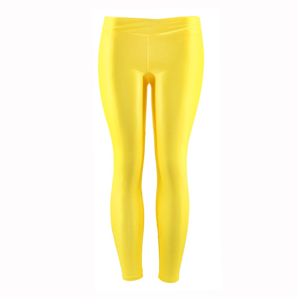 Summer New Low Waist Stretch slim gloss trousers thin candy color nine-point underpants for women wearing fluorescent pants