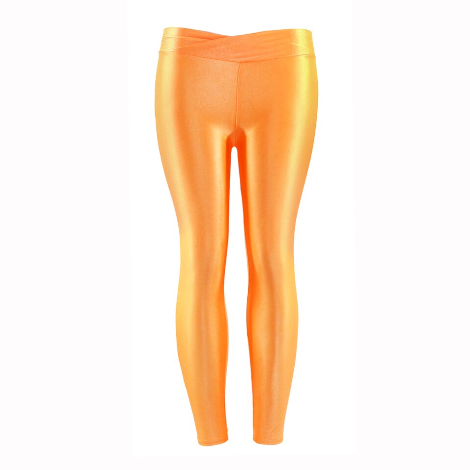 Summer New Low Waist Stretch slim gloss trousers thin candy color nine-point underpants for women wearing fluorescent pants