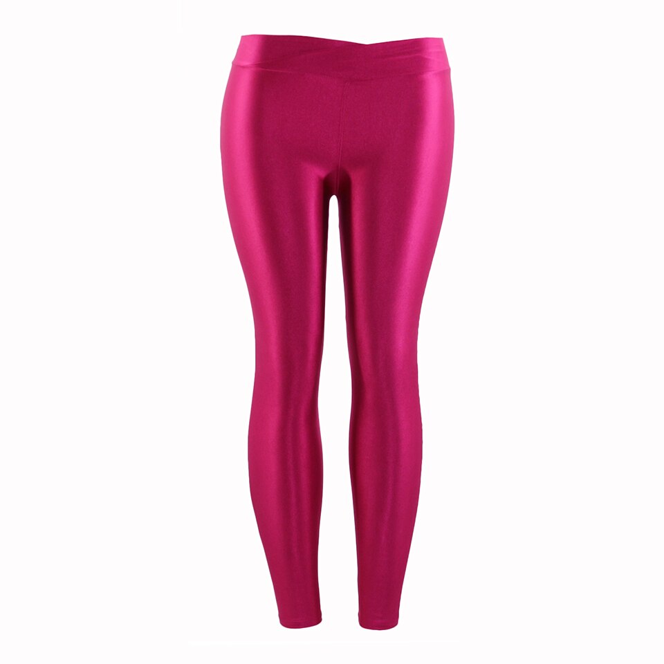 Summer New Low Waist Stretch slim gloss trousers thin candy color nine-point underpants for women wearing fluorescent pants