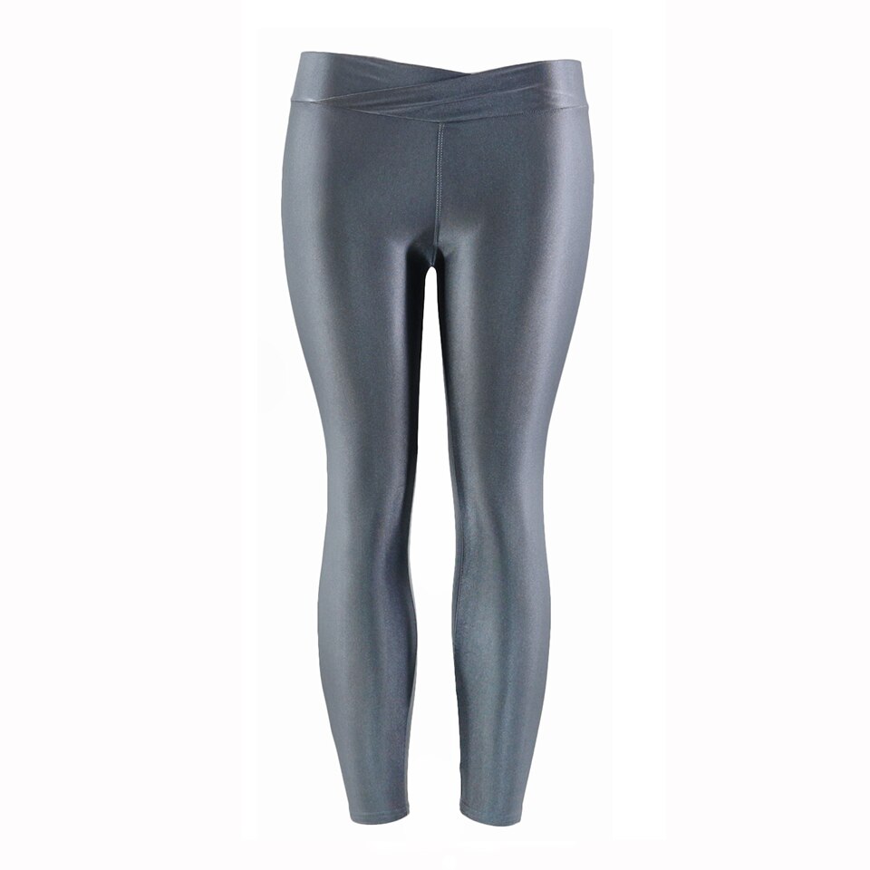 Summer New Low Waist Stretch slim gloss trousers thin candy color nine-point underpants for women wearing fluorescent pants