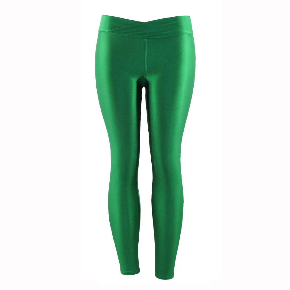 Summer New Low Waist Stretch slim gloss trousers thin candy color nine-point underpants for women wearing fluorescent pants