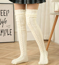 Women's Solid Color Over-the-knee Wool Foot Warmer Stockings