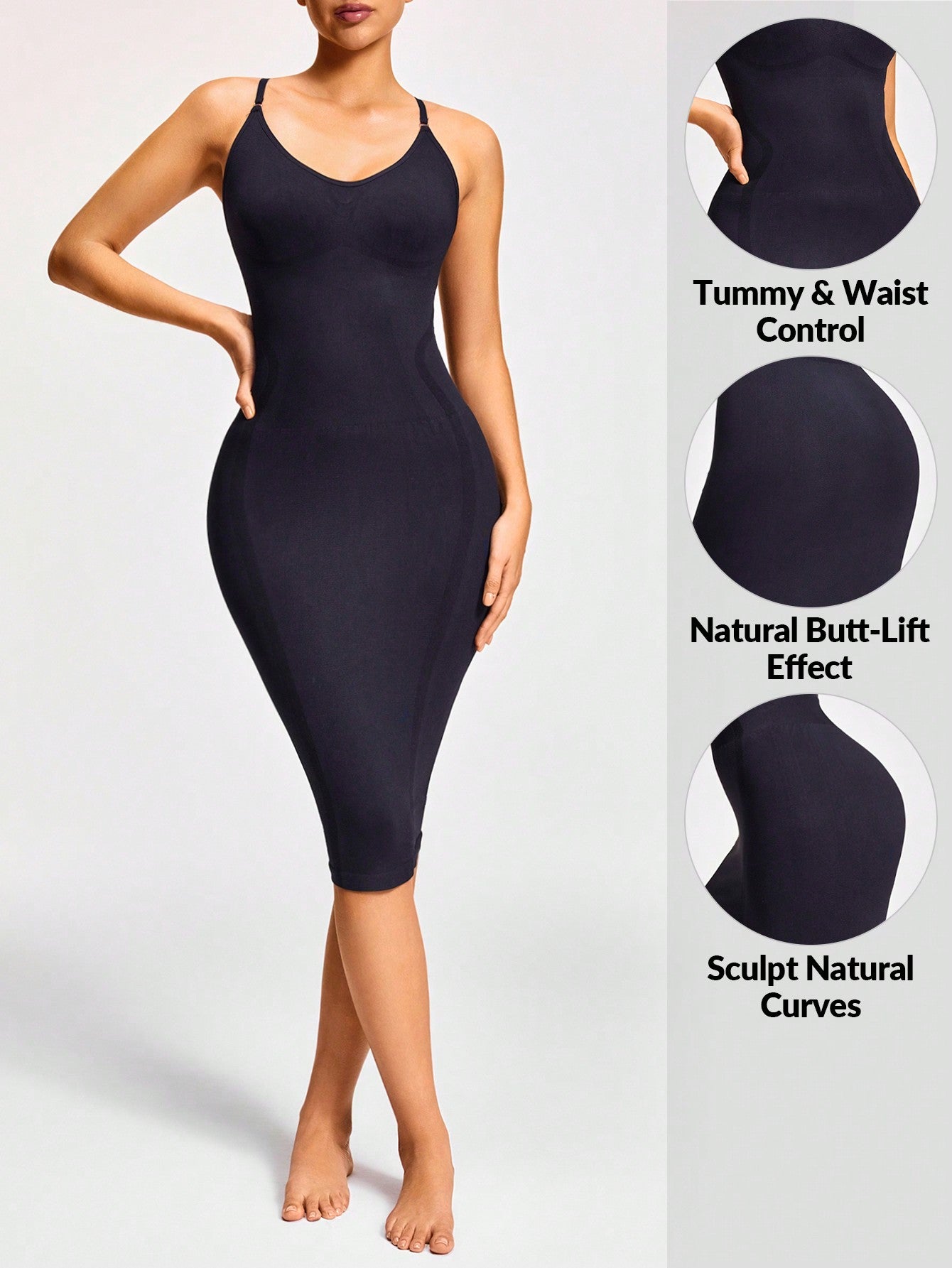 Women's Firm Control Tank Shapewear Dress - Waist Butt Contour & Curve Sculpting