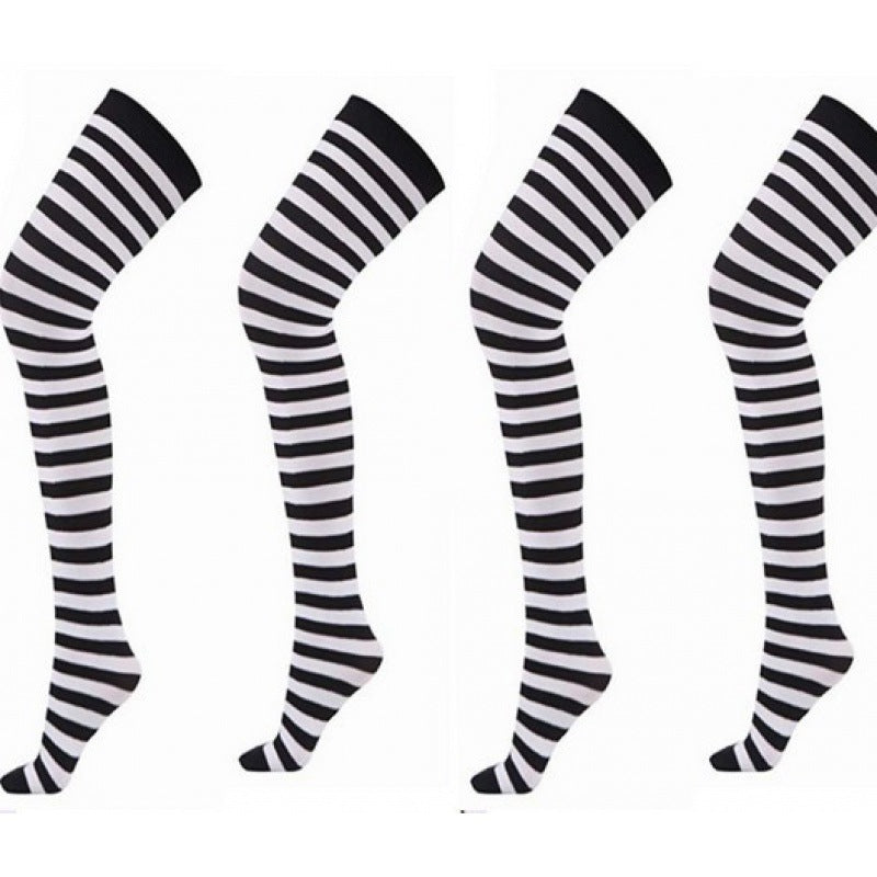 Rainbow Colorful Striped Stockings For Halloween Party