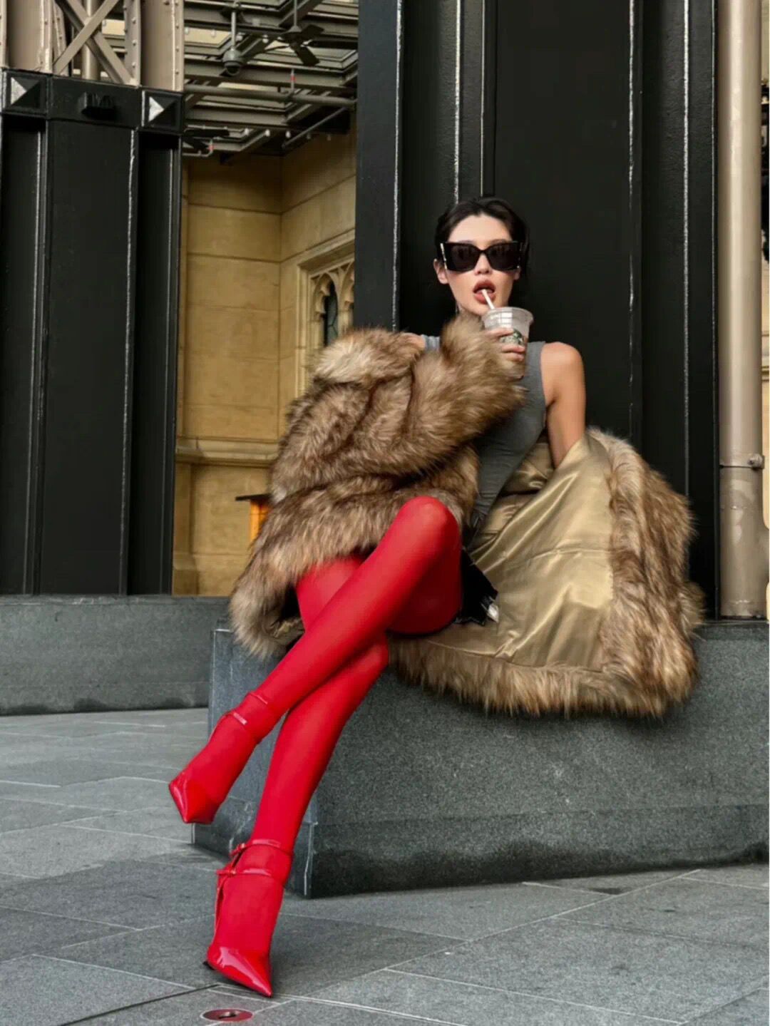 Women's Simple Solid Color Essence Red Silk Stockings