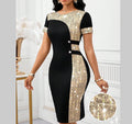 Womens Plus-Size Elegant And Stylish Sequin Sexy Bodycon Dress