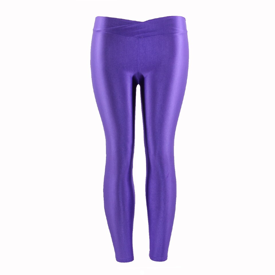 Summer New Low Waist Stretch slim gloss trousers thin candy color nine-point underpants for women wearing fluorescent pants