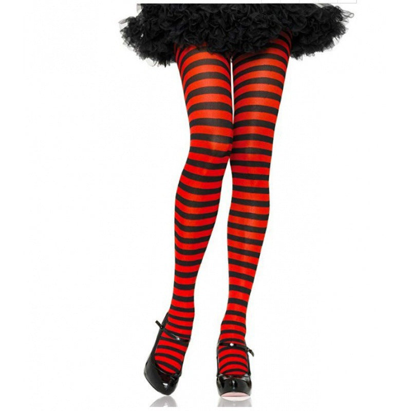 Rainbow Colorful Striped Stockings For Halloween Party