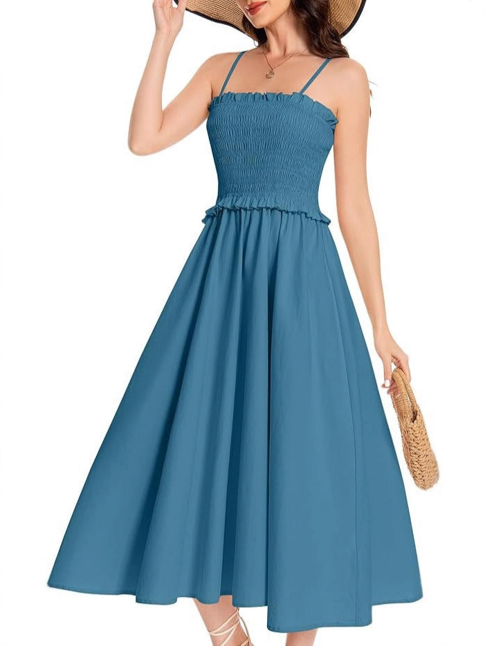 New French-style Elegant And Fashionable Strap Waist-cinching Dress