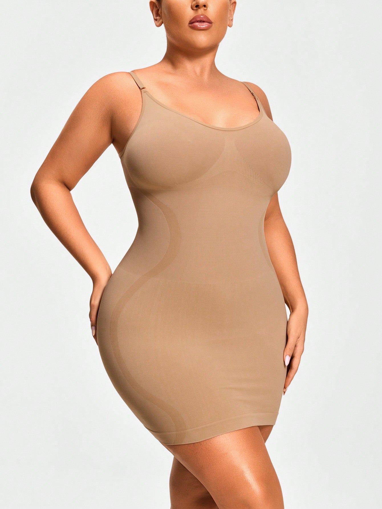 Women's Firm Control Shapewear Slip Dress - Bust Support & Waist Curve Contour