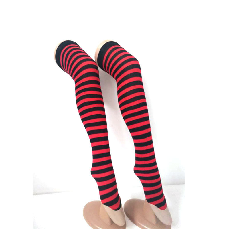 Rainbow Colorful Striped Stockings For Halloween Party