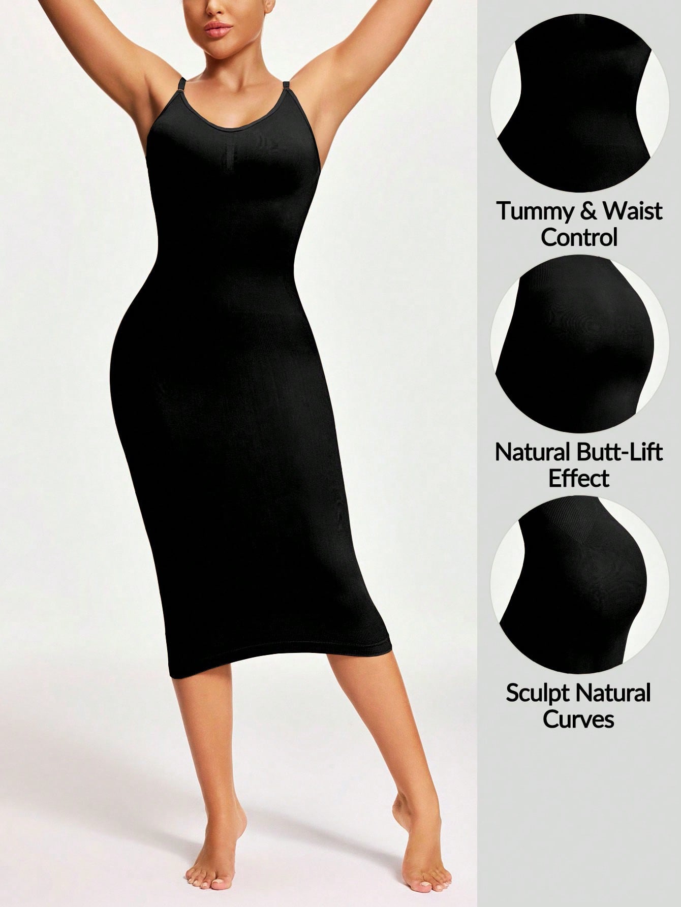 Women's Firm Control Tank Shapewear Dress - Waist Butt Contour & Curve Sculpting