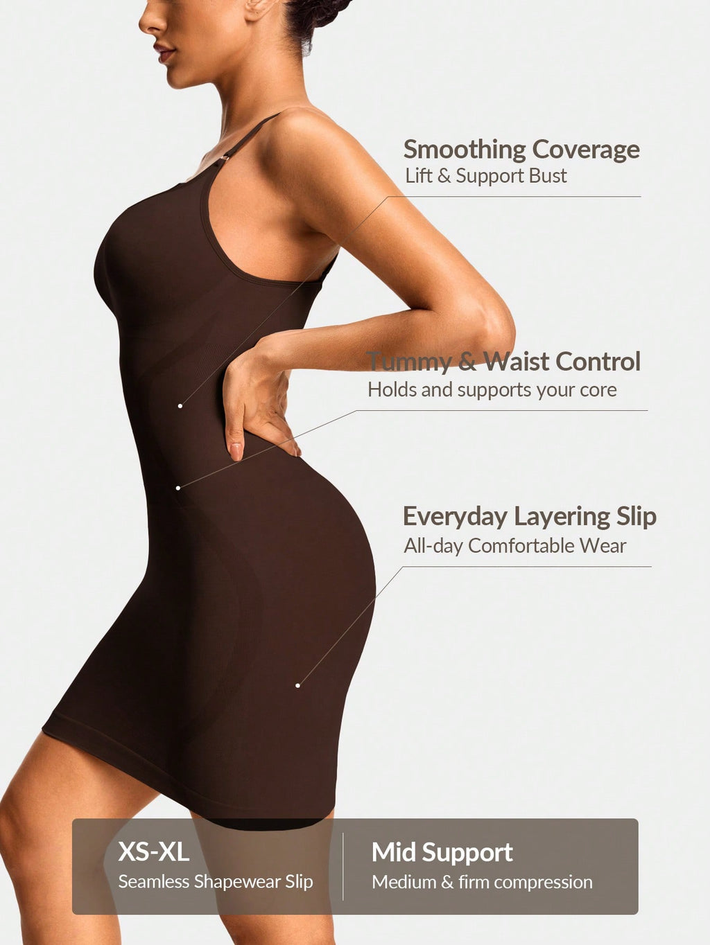 Seamless Shapewear Slip Dress - Tummy & Waist Control With Natural Curve Sculpting