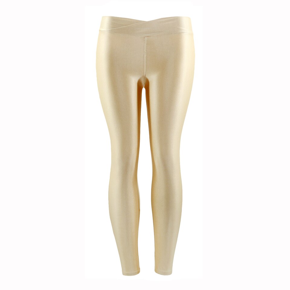 Summer New Low Waist Stretch slim gloss trousers thin candy color nine-point underpants for women wearing fluorescent pants