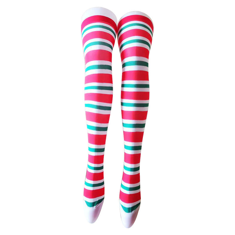 Rainbow Colorful Striped Stockings For Halloween Party
