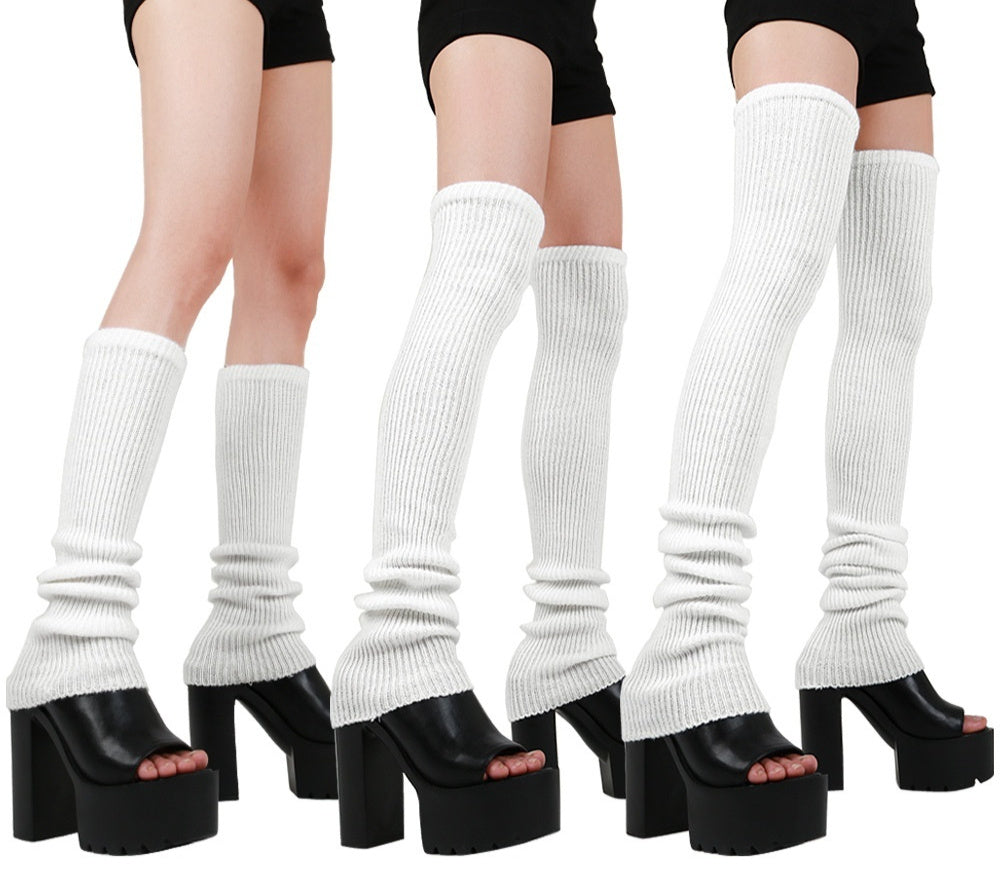 Thigh High Sock Thick Stripes Vertical Stripes Solid Color Hair Stockings