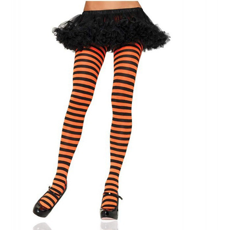 Rainbow Colorful Striped Stockings For Halloween Party