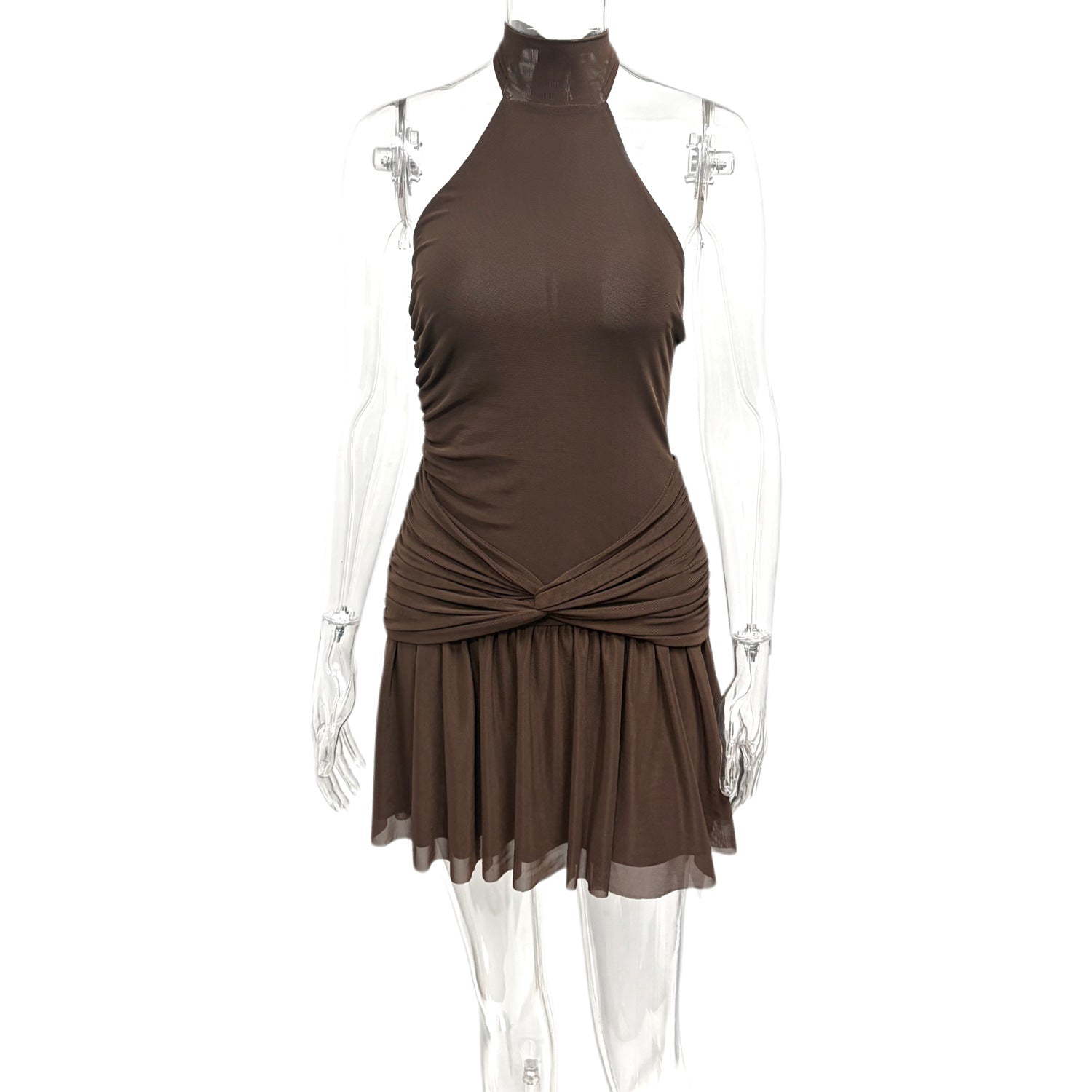 Sleeveless Knot-Waist Flare Dress For A Sassy Look