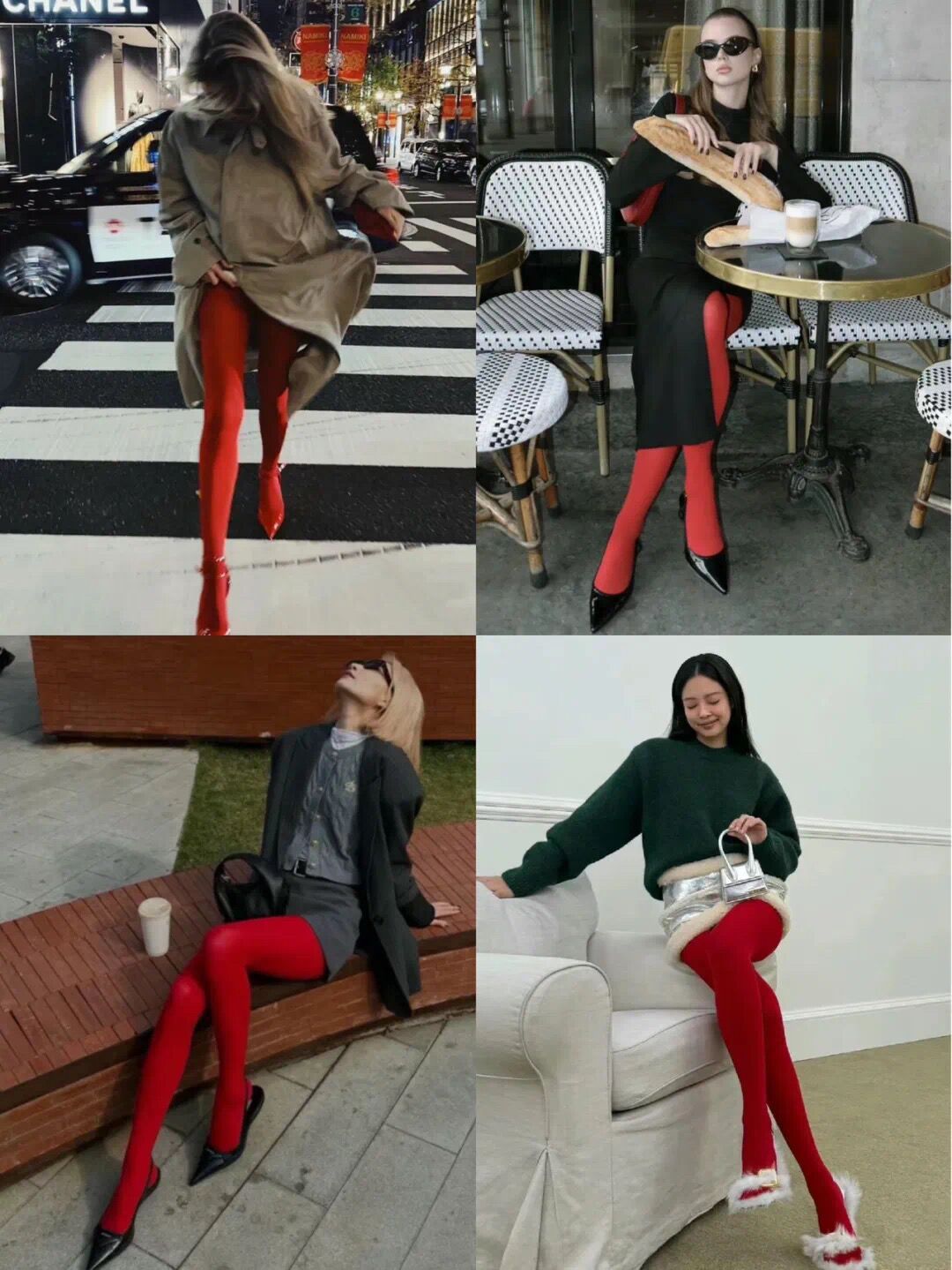 Women's Simple Solid Color Essence Red Silk Stockings