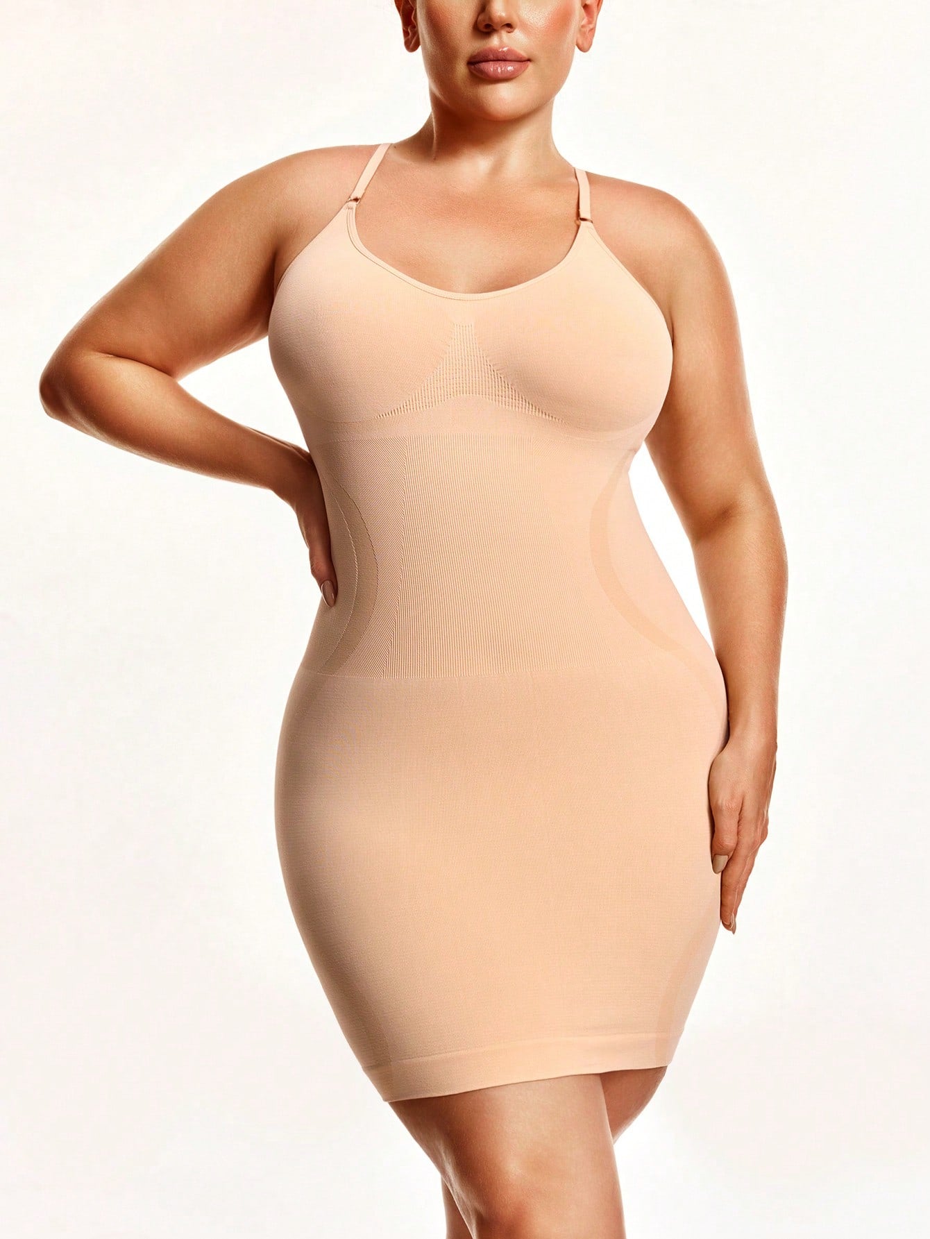Women's Firm Control Shapewear Slip Dress - Bust Support & Waist Curve Contour