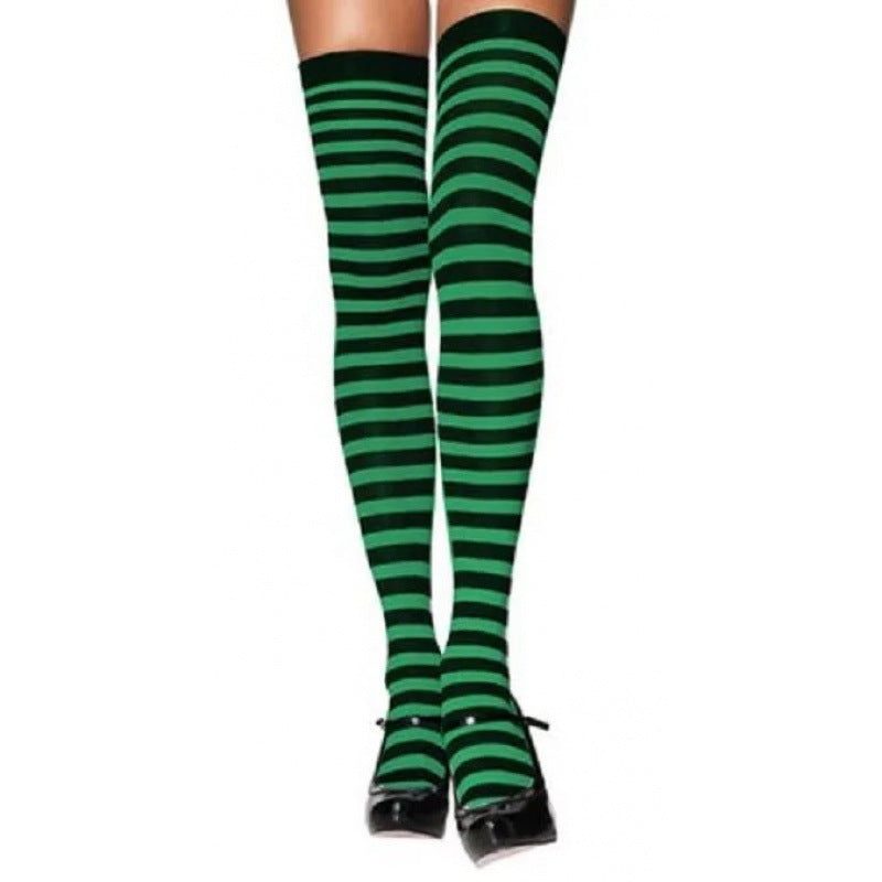 Rainbow Colorful Striped Stockings For Halloween Party