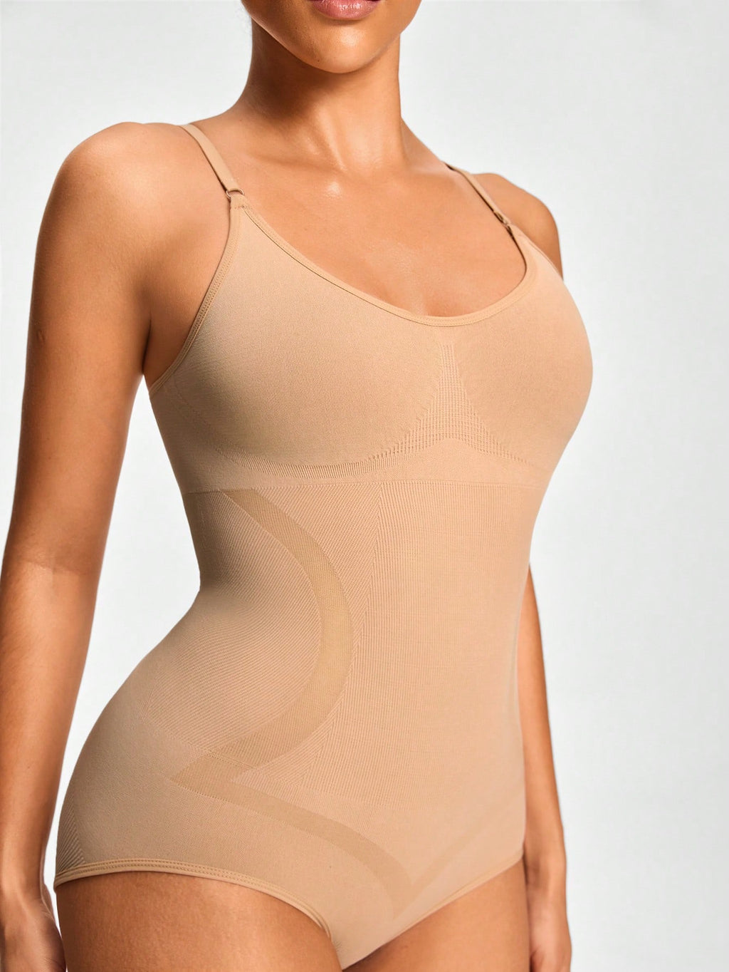 Adjustable Strap Full Body Shapewear Bodysuit - Bust Lift, Tummy Control & Butt Enhancement