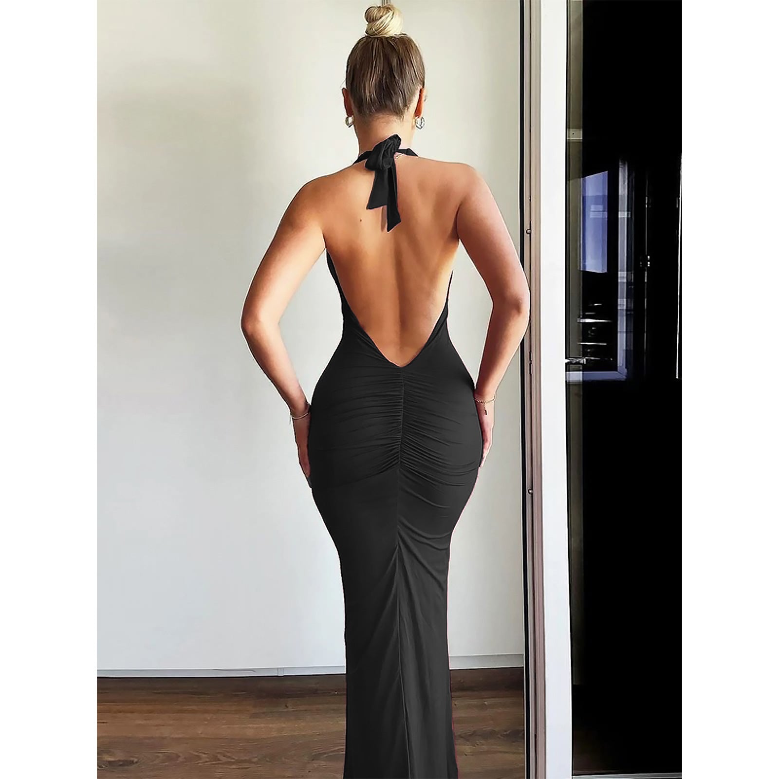 SpringSummer Halter Bodycon Dress One-Piece