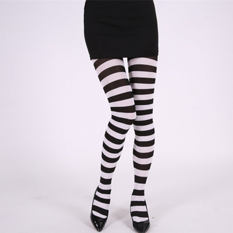 Rainbow Colorful Striped Stockings For Halloween Party