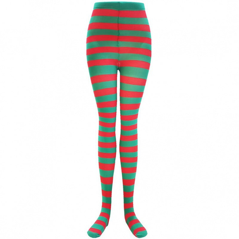 Rainbow Colorful Striped Stockings For Halloween Party