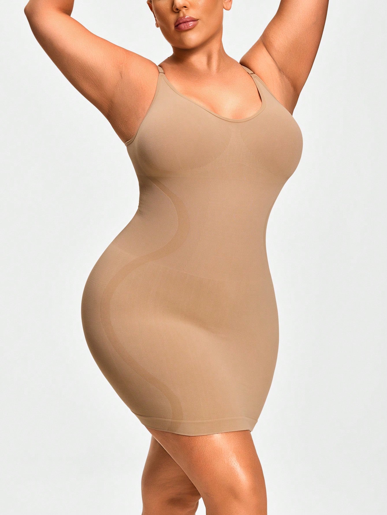 Women's Firm Control Shapewear Slip Dress - Bust Support & Waist Curve Contour
