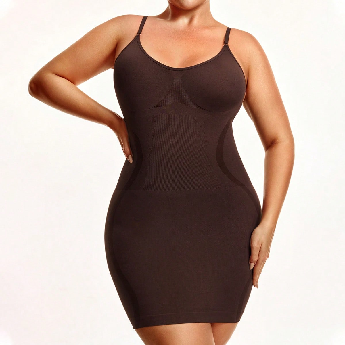 Women's Firm Control Shapewear Slip Dress - Bust Support & Waist Curve Contour