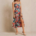 Womens Slimming Tropical Print Bodycon Dress